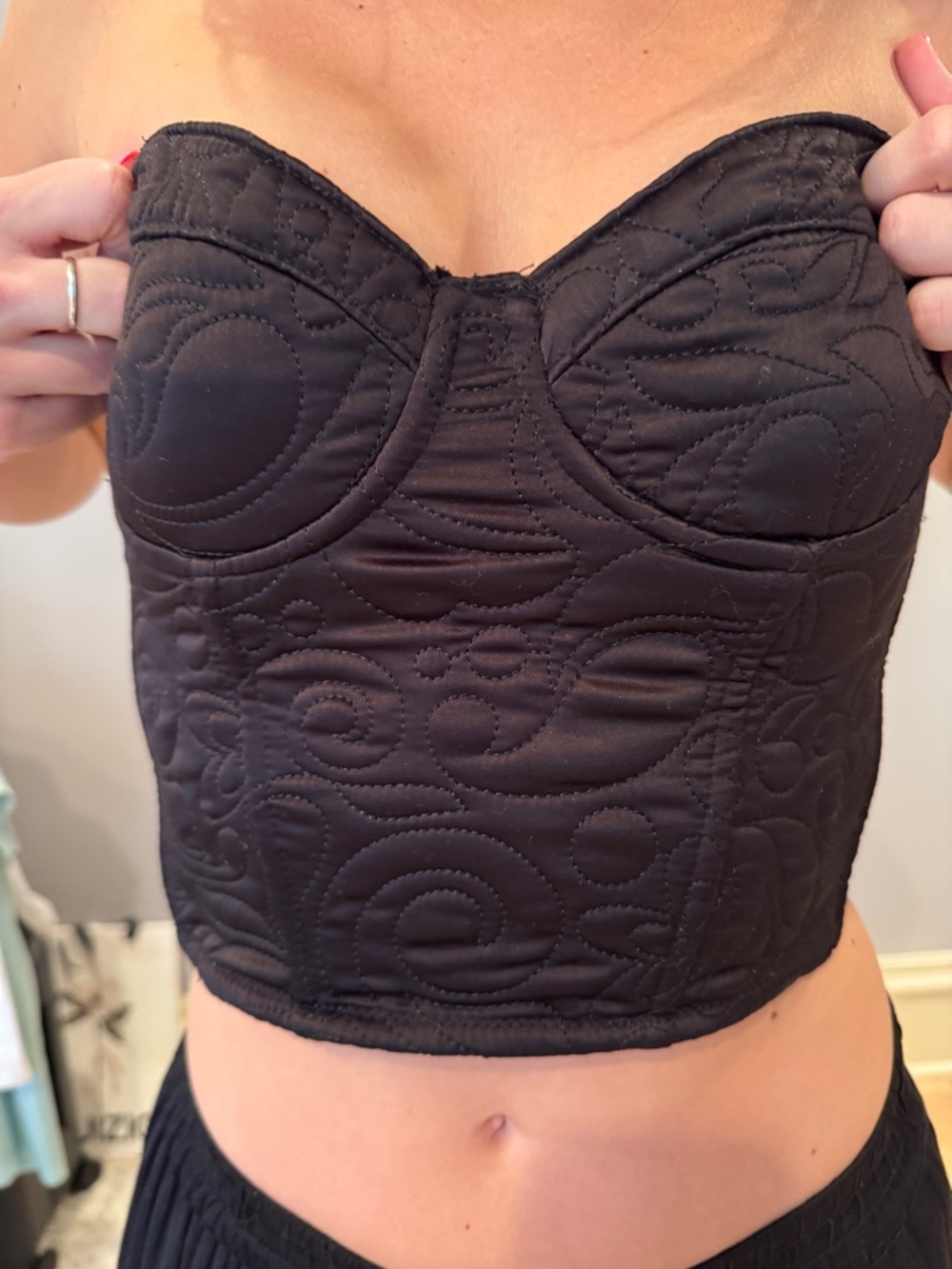 Zara Black Strapless Bustier Top